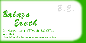 balazs ereth business card